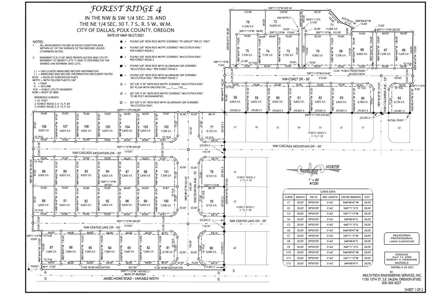 Site plan for Forest Ridge Development